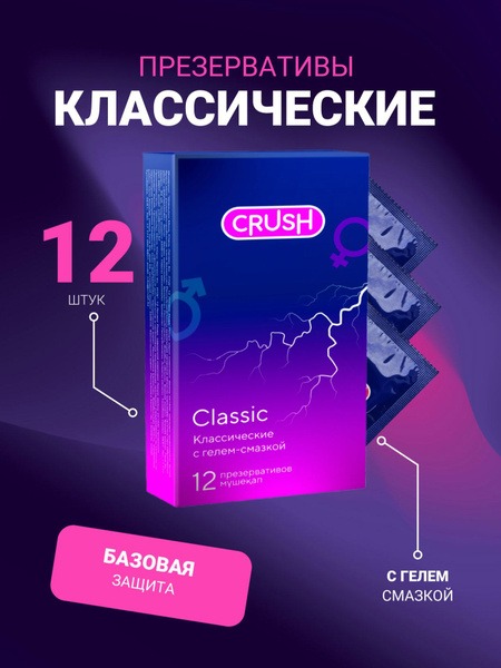 CRUSH Classic Condoms: 12-Count