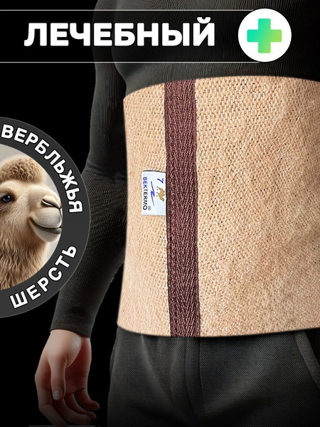 Camel Wool Back & Lumbar Support Belt - Size L
