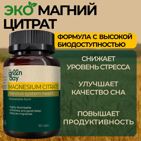 Magnesium B6 Citrate for Nervous System Support (90 Capsules)