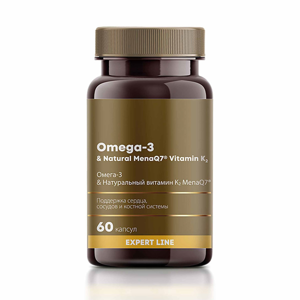 Omega-3 & Vitamin K2 MenaQ7 Supplement - 60 Capsules