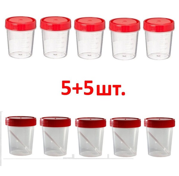 5+5 Sample Collection Kit: 5 x 60ml Containers & 5 x Spatulas