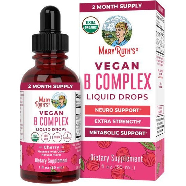 Vegan B Complex Liquid Drops (30ml, Cherry Flavor)