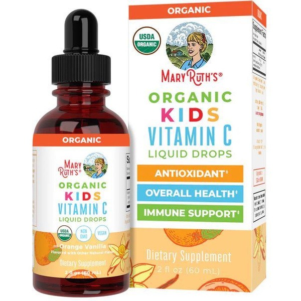 Kids Organic Vitamin C Drops (60ml) - Orange & Vanilla Flavor