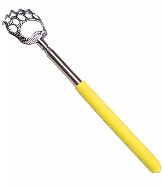 Telescopic Back Scratcher, 22-58cm - "Paw" Extender Massager (Yellow)
