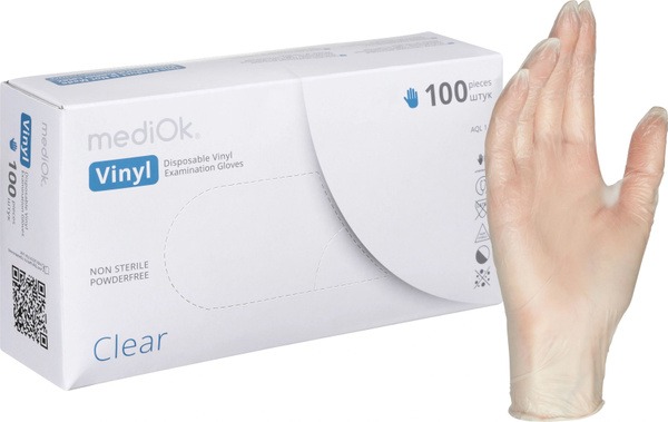 Vinyl Examination Gloves (Size L, 50 Pairs) - Powder-Free, Non-Sterile