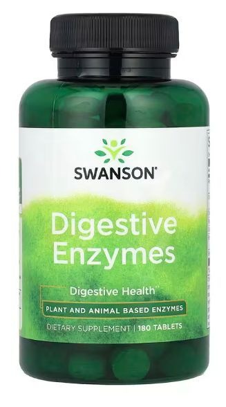 Swanson Digestive Enzymes 180 Tablets: Improve Digestion & Gut Health