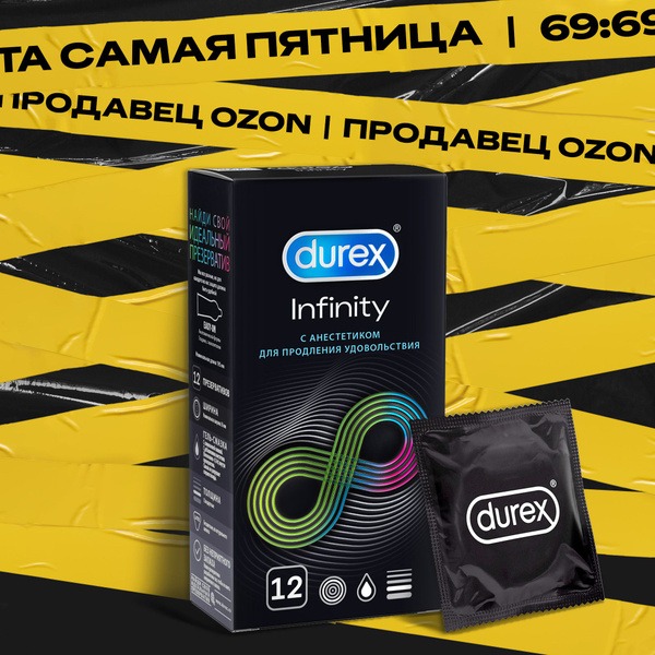 Durex Infinity Condoms with Numbing Agent: 12-Pack for Enhanced Pleasure