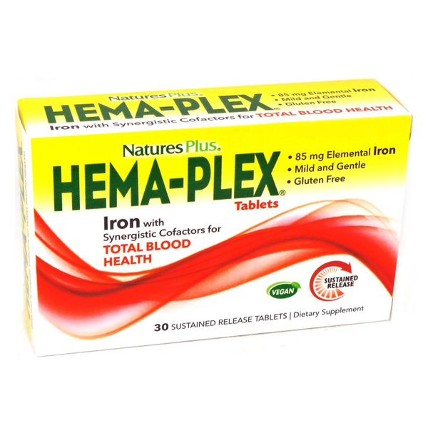 Hema-Plex Iron & Vitamin Supplement: Supports Healthy Blood - 30 Tablets