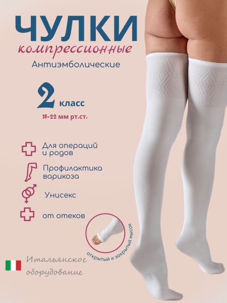 Filorosso Compression Socks - White Matte, 20-30 mmHg, 2 Pack