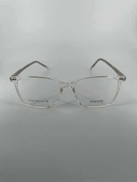 Dacchi D34151: Clear Square Plastic Eyeglass Frames (Men's & Women's)