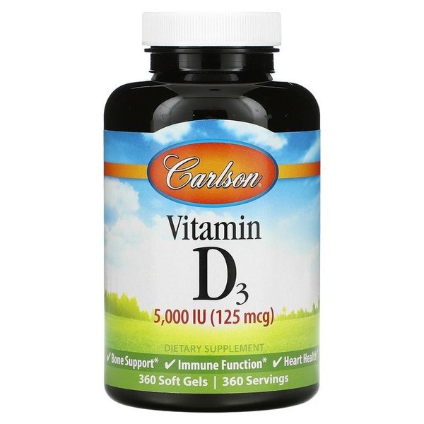 Carlson Vitamin D3 5000 IU, 360 Capsules