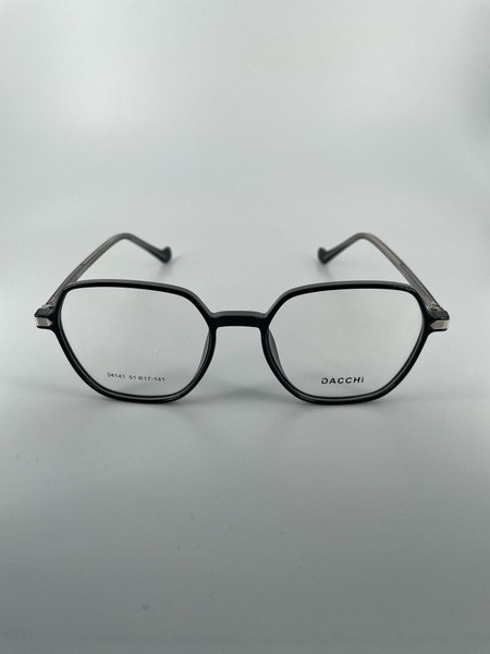 Dacchi D34141: Clear & Black Round Plastic Eyeglass Frames (Men's & Women's)