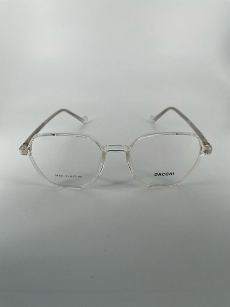 Dacchi D34141: Round Clear & Black Plastic Eyeglass Frames (Men's & Women's)