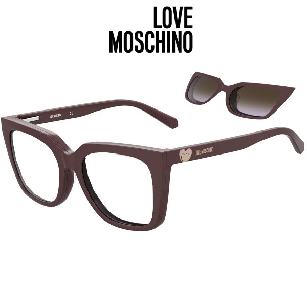 Love Moschino 055/CS OT7 QR Eyeglasses with Clip-On Sunglasses