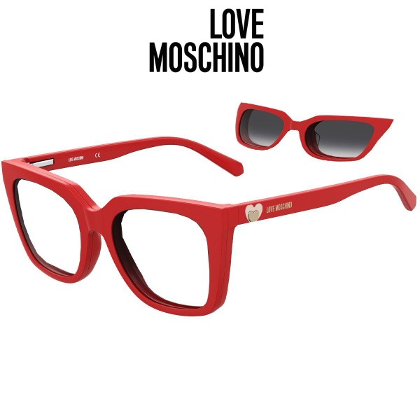 Love Moschino 055/CS C9A 90 Eyeglass Frames with Clip-Ons