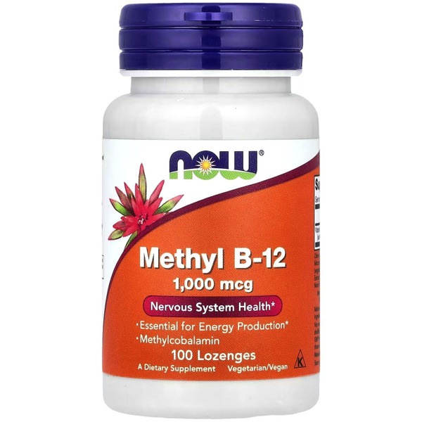 NOW Methyl B12 1000 mcg (100 Lozenges): Energy, Nerve & Cardiovascular Support