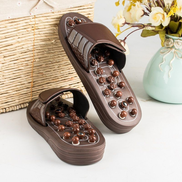 Reflexology Slippers with Jade & Tourmaline (Sizes 36-38)