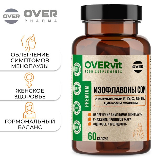 Soy Isoflavones with Vitamins E, D, C, B6, B9, Zinc & Selenium: Menopause & Perimenopause Support (60 Capsules)