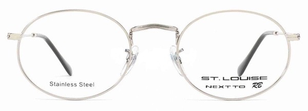 Grey Metal Oval Sunglasses Frame - ST. LOUISE SRP4803 C02