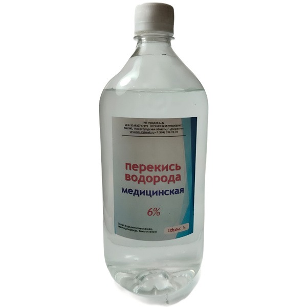 Hydrogen Peroxide 6%, 1 Liter Bottle