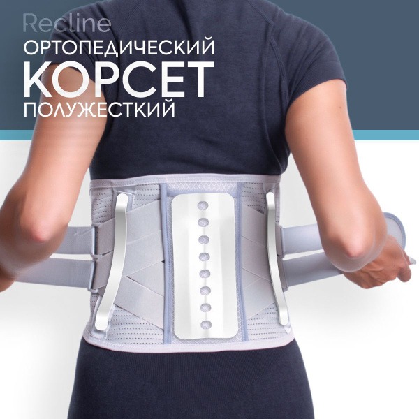 Back Support Brace: Lumbar Sacral Orthopedic Belt with Support Plate - Men's & Women's (Gray, M)