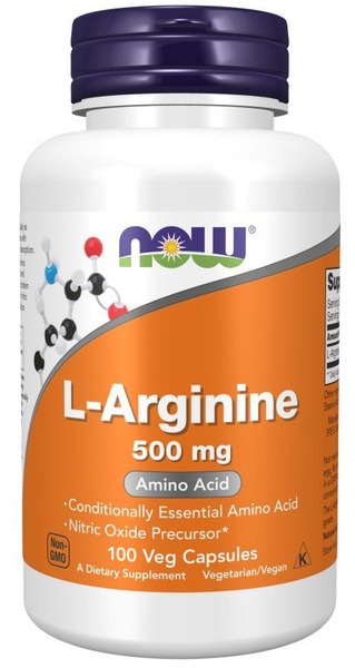 NOW Arginine 500mg: 100 Capsules - Improves Circulation & Endurance