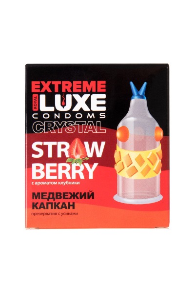 Strawberry-Flavored Bear Trap Stimulating Condom (1 pc)