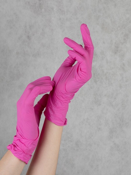 Nitrile Gloves, Fuchsia, Powder-Free, 50 Pairs (100 Gloves)