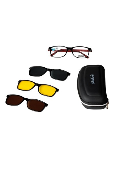 Men's 4-in-1 Magnetic Clip-On Sunglasses