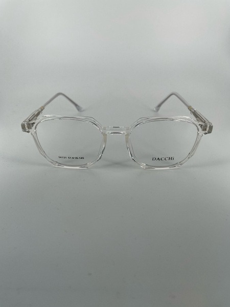 Dacchi D34131: Clear & Black Round Plastic Eyeglass Frames (Men's & Women's)