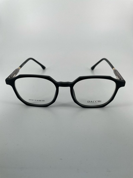 Dacchi D34131: Clear & Black Round Plastic Eyeglass Frames (Men's & Women's)