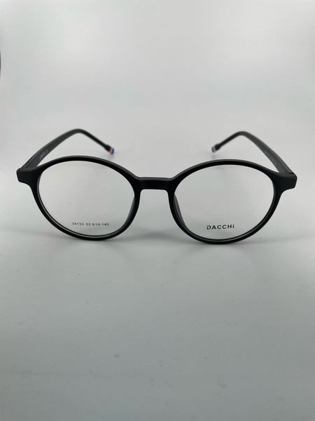 Black Round Plastic Eyeglass Frames - Dacchi D34133 (Unisex)