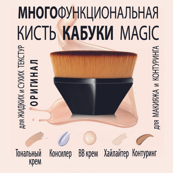 Professional Kabuki Makeup Brush: Multipurpose for Foundation, BB/CC Cream, Concealer, Powder & Blush