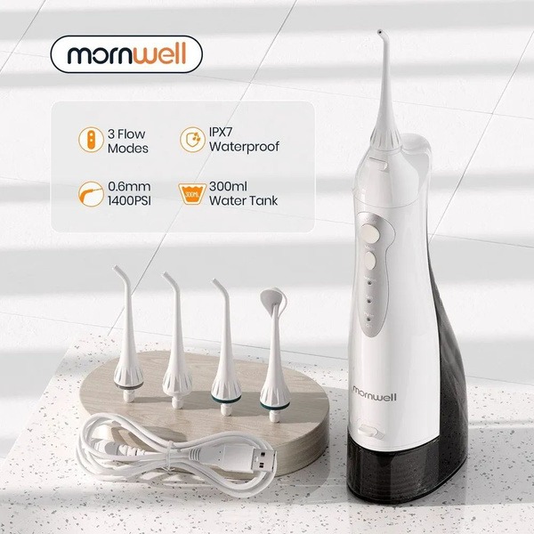 Mornwell D52 Water Flosser: Rechargeable, USB, 300ml