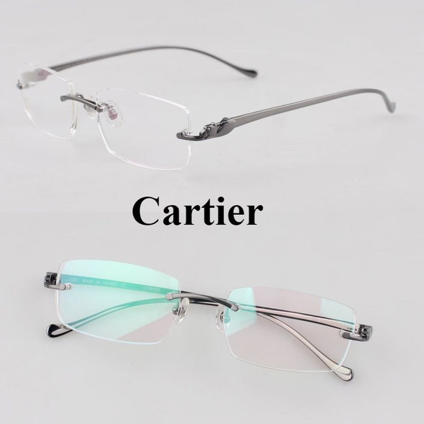 Cartier CT0061O Titanium Eyeglass Frames for Myopia