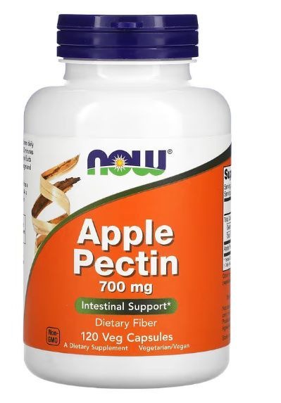 NOW Apple Pectin 700mg (120 Capsules): Digestive Support for Constipation & IBS