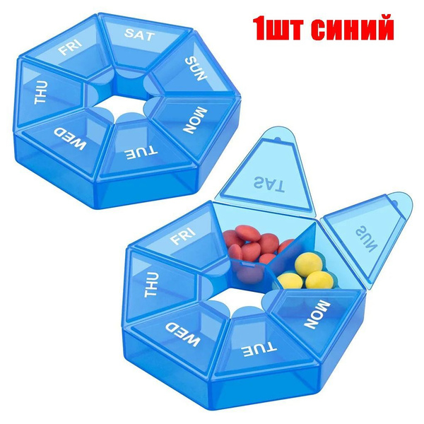 Weekly Pill Marker Organizer Box with Compartments