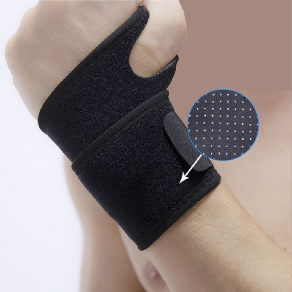 Tourmaline Wrist Brace: Elastic Black Wrist Support