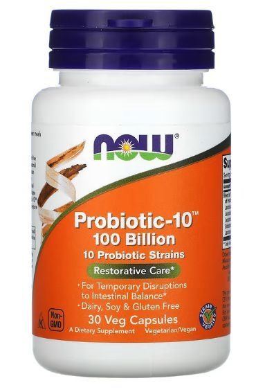 Now Probiotic-10: 10 Strains, 100 Billion CFU, Digestive & Immune Support