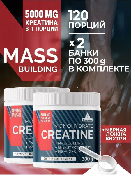 Myopharm Creatine Monohydrate Concentrate (600g - 2 x 300g) - Boost Muscle Growth, Strength & Recovery