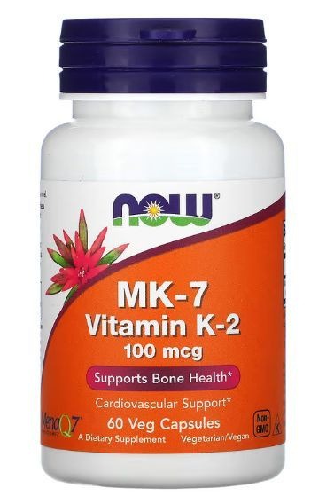 Now Vitamin K2 MK7 100mcg (60 Capsules): Bone & Heart Health Support