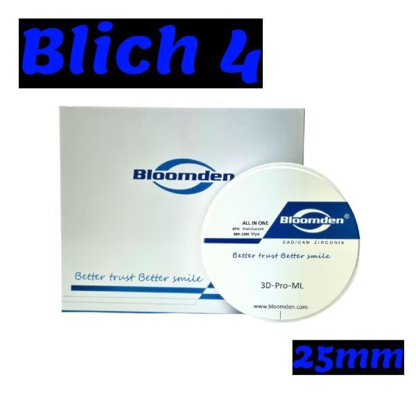 Bloomden Zirconia Disc 98x25mm, 4 Bleach - 3D-PRO-ML