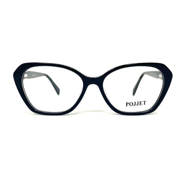 Pojjet Women's Eyeglass Frames: Classic Black & Gold