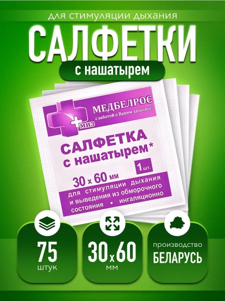 Ammonia Wipes 30x60mm (75 Count)