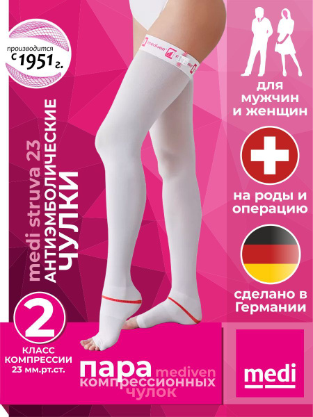 Medi Compression Stockings (White, Class 2)