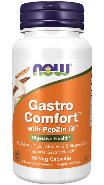 NOW Gastro Comfort with Pepzin GI: 60 Vegan Capsules for IBS, Ulcers & Digestive Support