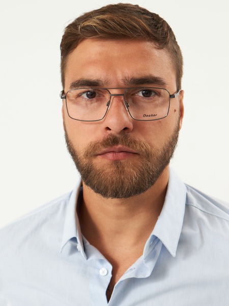Men's Classic Rectangular Metal Eyeglass Frames Dackor