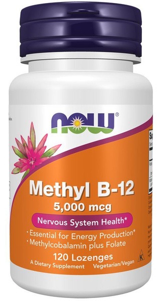 Now Methyl B12 5000 mcg - 120 Chewable Tablets: Supports Nervous System & Anemia