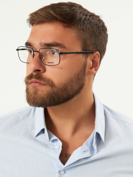 Men's Classic Rectangular Metal Eyeglass Frames Dackor