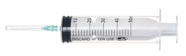 Sterile Disposable Syringes 50ml (3 Pack) with 18G Needles